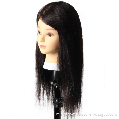 training mannequin head with human hair for training